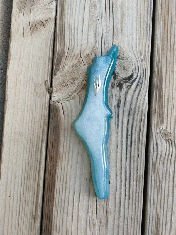 בית מזוזה בצורת ארץ ישראל טורקיז עם לבן